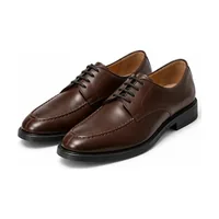 Giày Derby buộc dây da bò Nâu sẫm — góc chéo