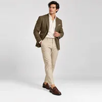 Giày Monk Strap một khóa da bò Nâu sẫm — người mẫu mang phối đồ