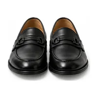 Giày lười Horsebit Loafer da bò Đen — chính diện