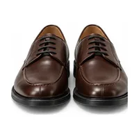 Giày Derby buộc dây da bò Nâu sẫm — chính diện